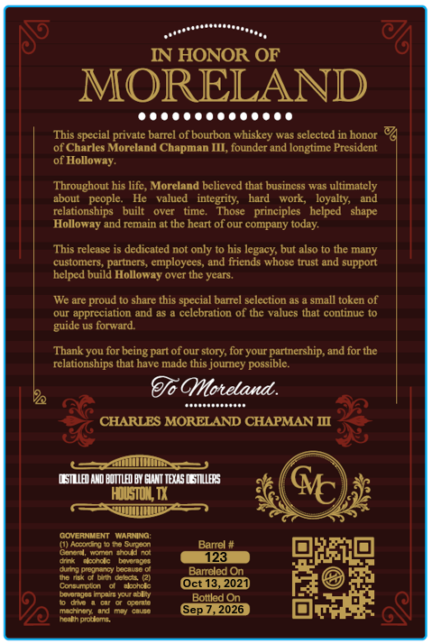Holloway Moreland label image 2