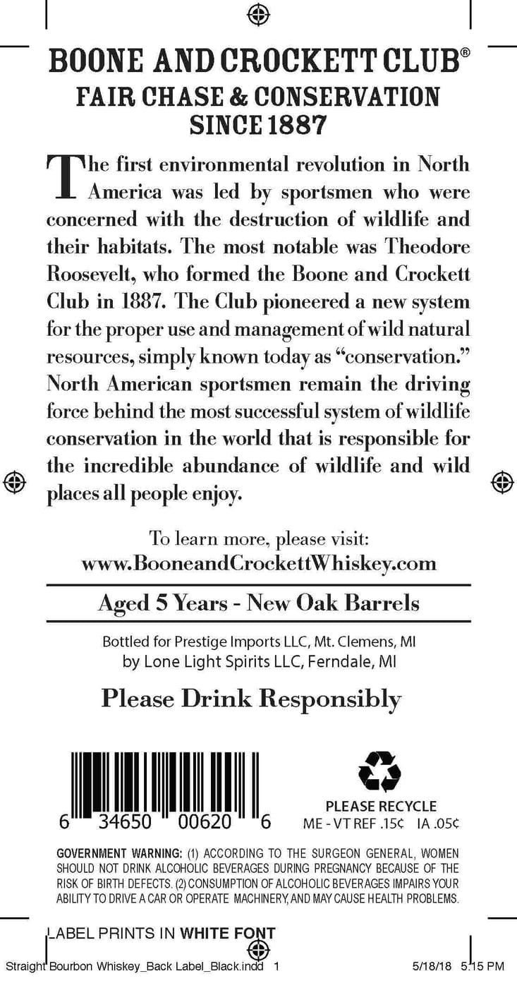 Boone & Crockett Club label image 2