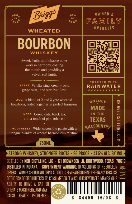 Briggs Distilling CO. label image 2
