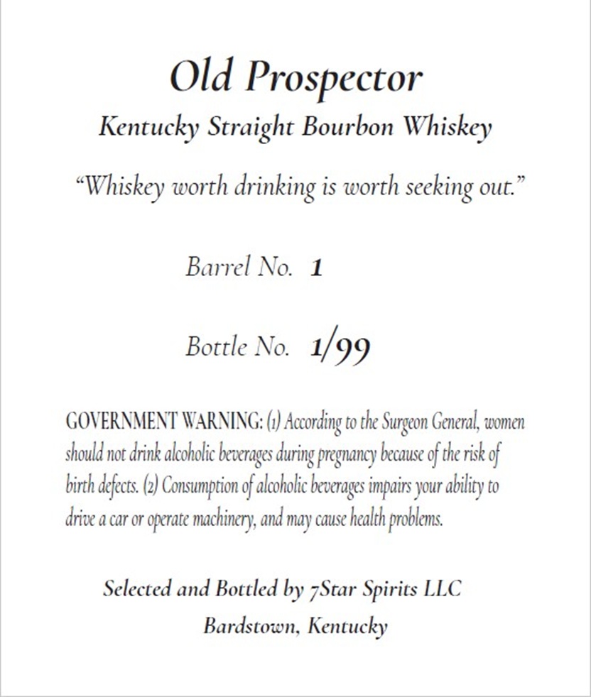 Old Prospector label image 3