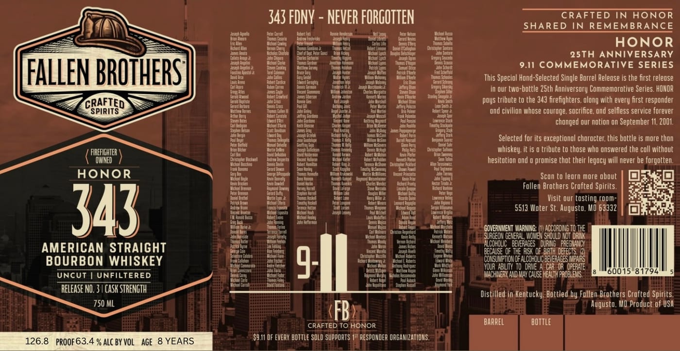 Fallen Brothers Crafted Spirits label
