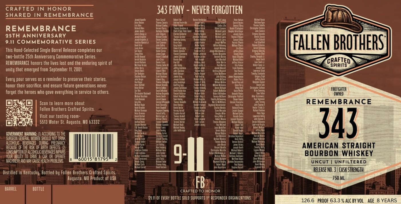 Fallen Brothers Crafted Spirits label