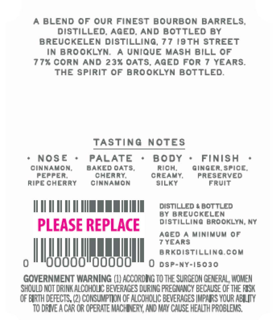 77 Special Release 7 Year Oated Bourbon label image 2