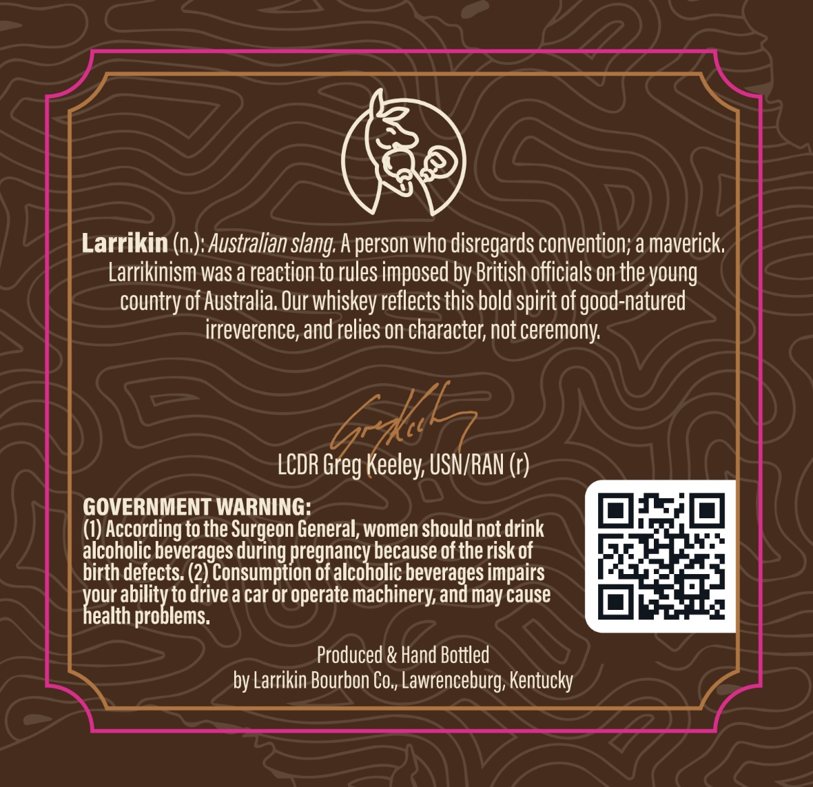 Larrikin Bourbon CO Australia Series label image 2