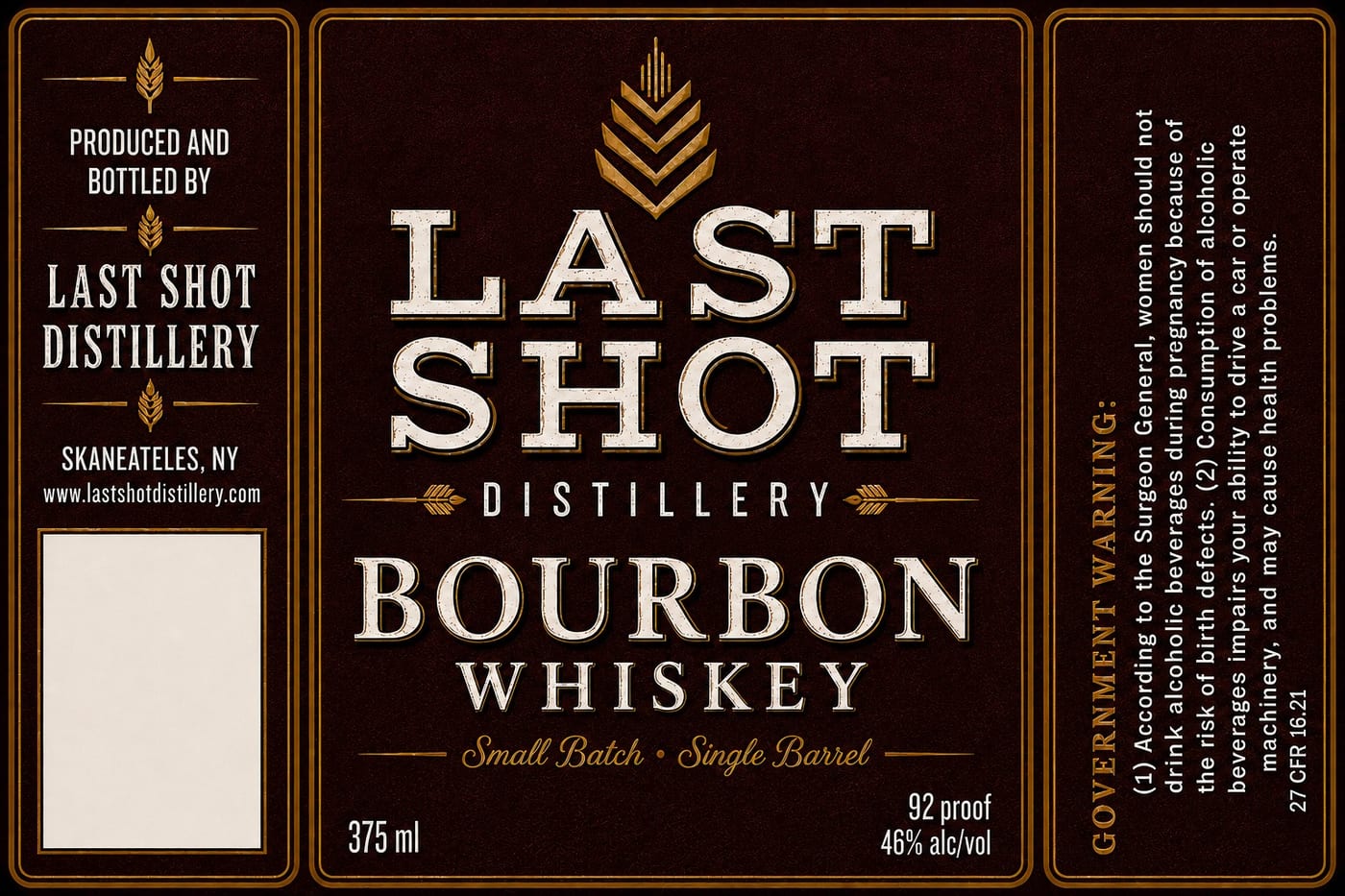 Last Shot Distillery label