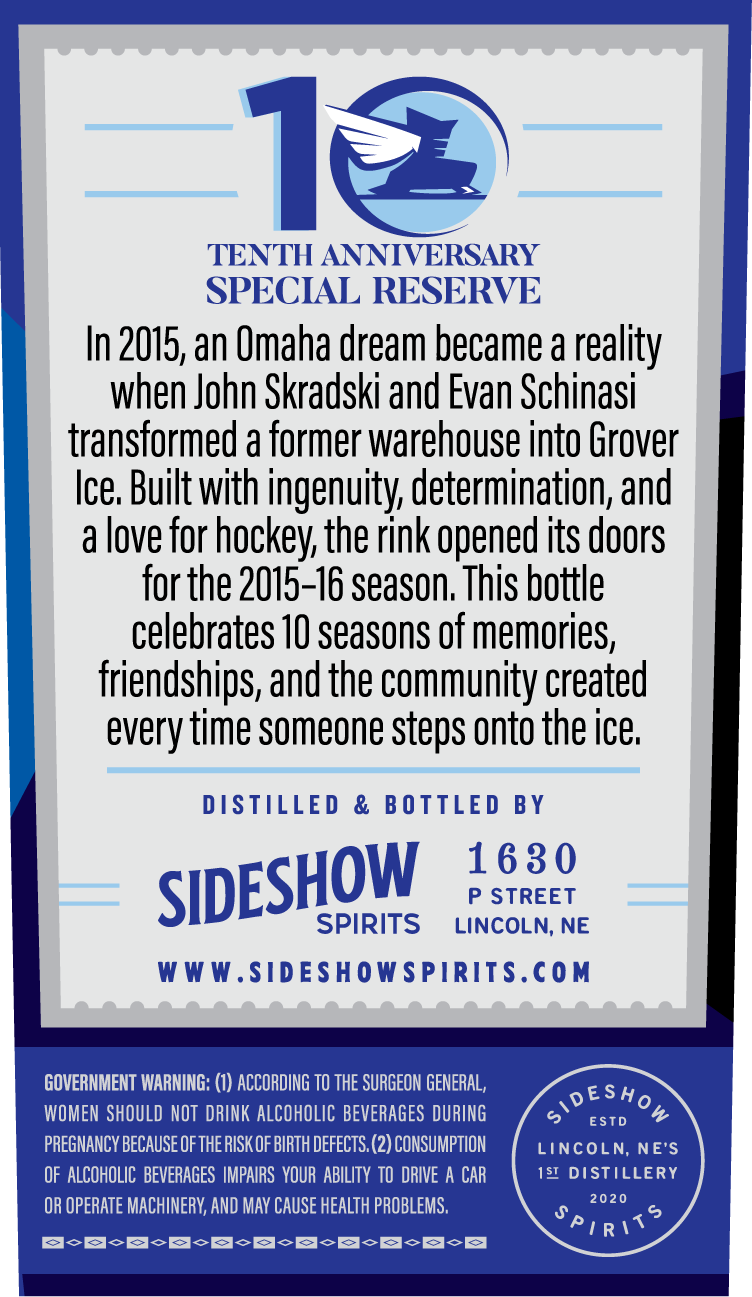 Grover Ice Omaha's Midtown Ice Rink Tenth Anniversary Special Reserve label image 2