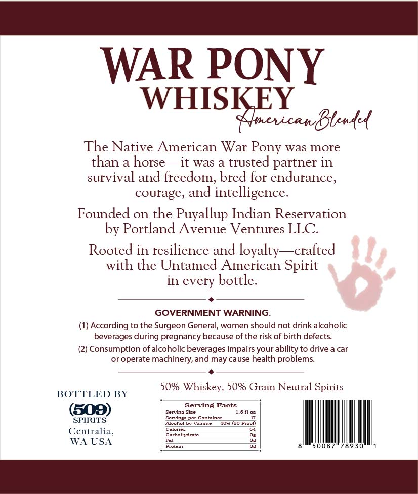 War Pony Well Whiskey American Blended Whiskey American Blended label image 2