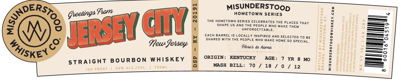 Misunderstood Whiskey CO. label