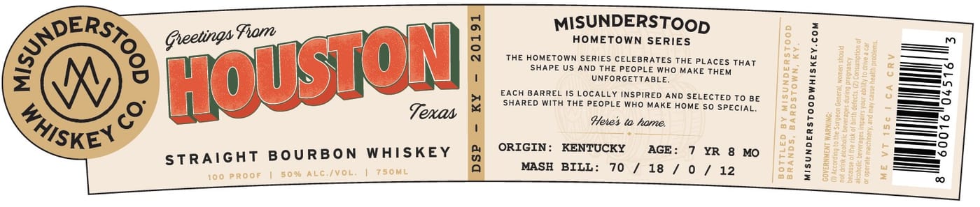 Misunderstood Whiskey CO. label