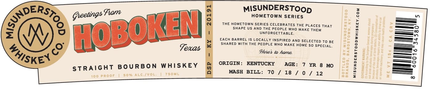 Misunderstood Whiskey CO. label