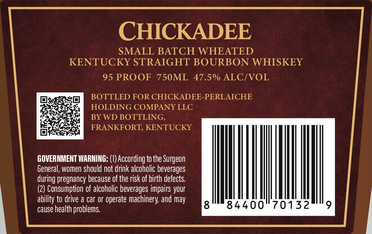 Chickadee Small Batch Wheated Kentucky Straight Bourbon Whiskey label image 3