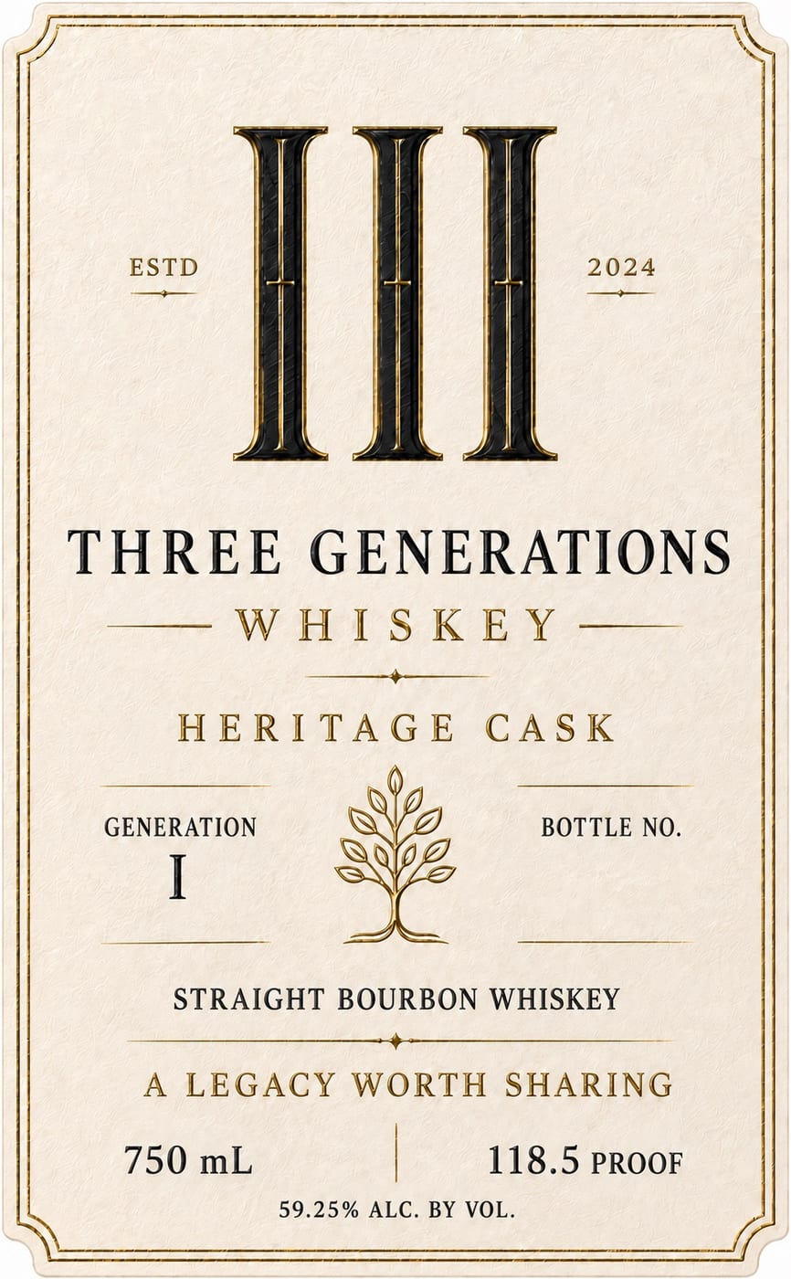 Iii Three Generations Whiskey label