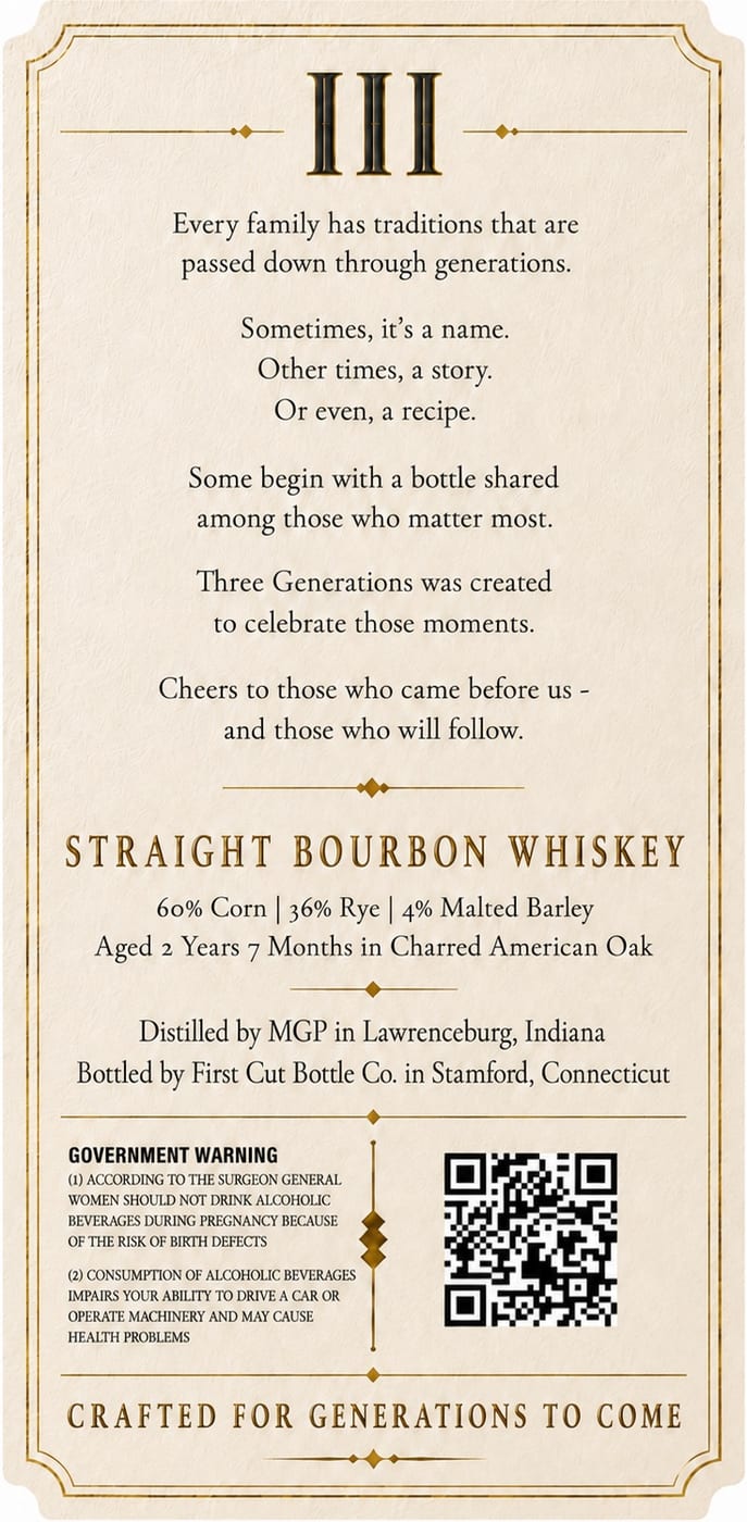 Iii Three Generations Whiskey Heritage Cask label image 2