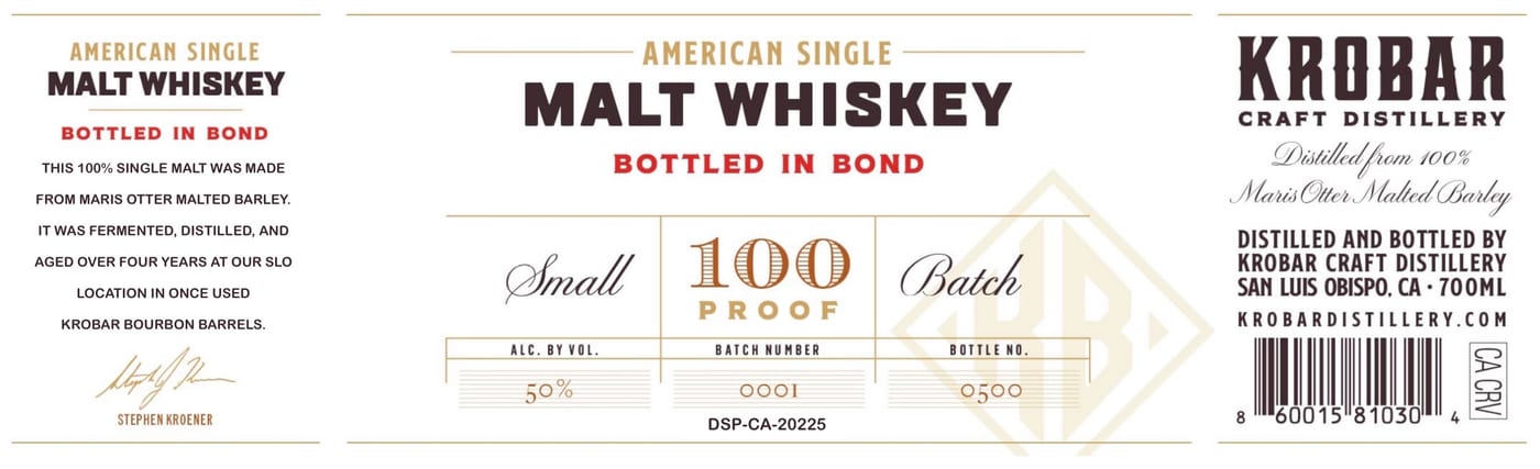 Krobar Craft Distillery label