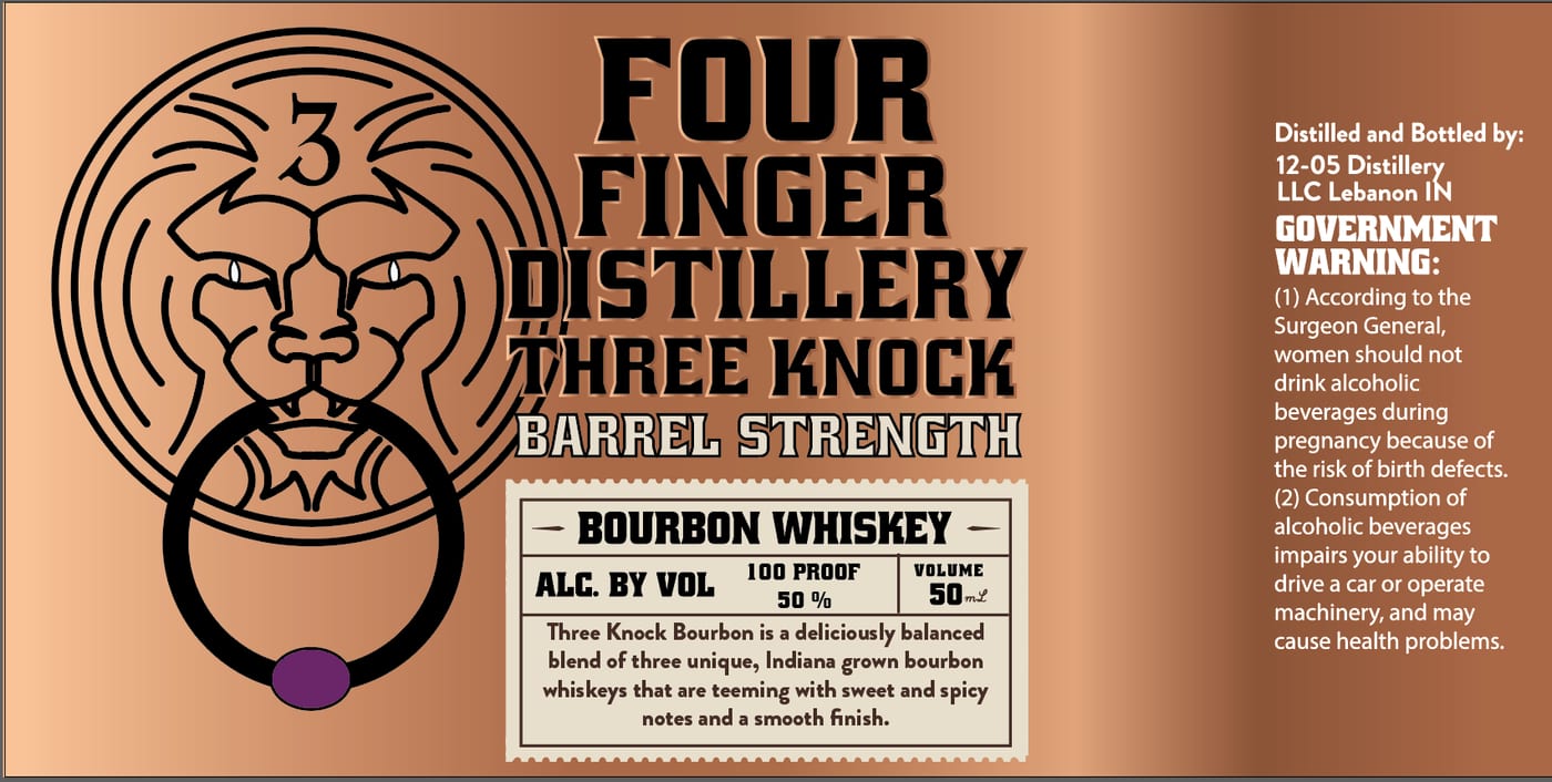 Four Finger Distillery label