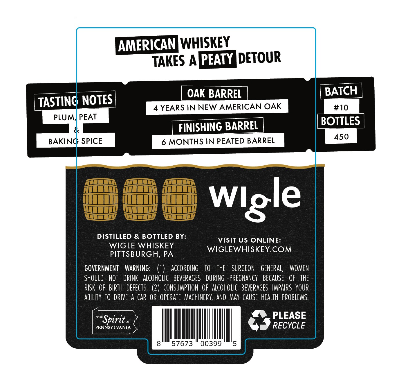 Wigle American Rye Kilted Cask label image 2
