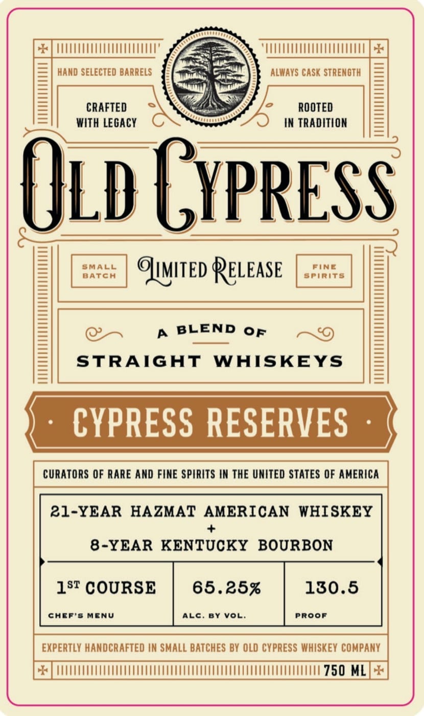 Old Cypress Whiskey Company label