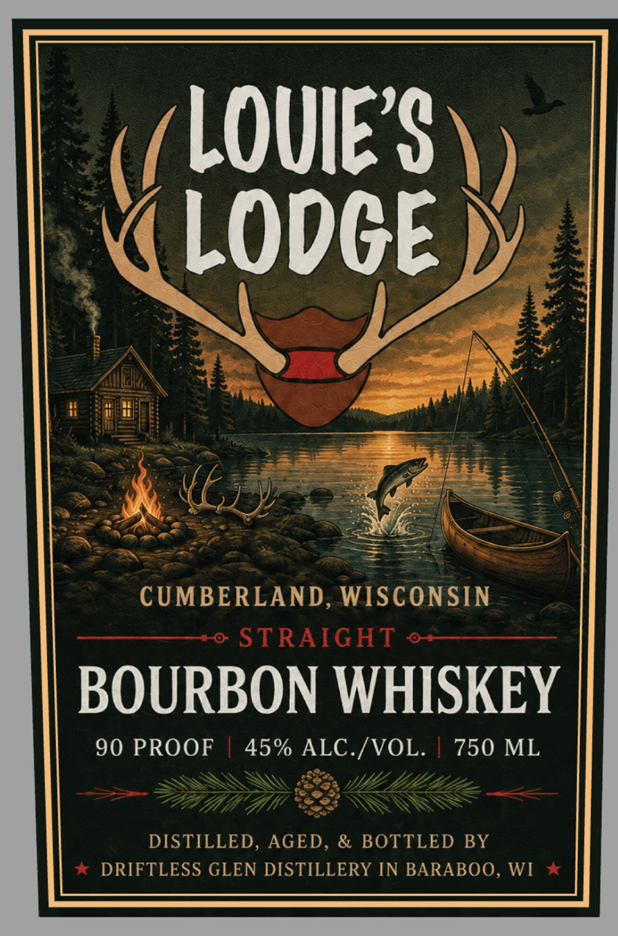 Louie's Lodge label