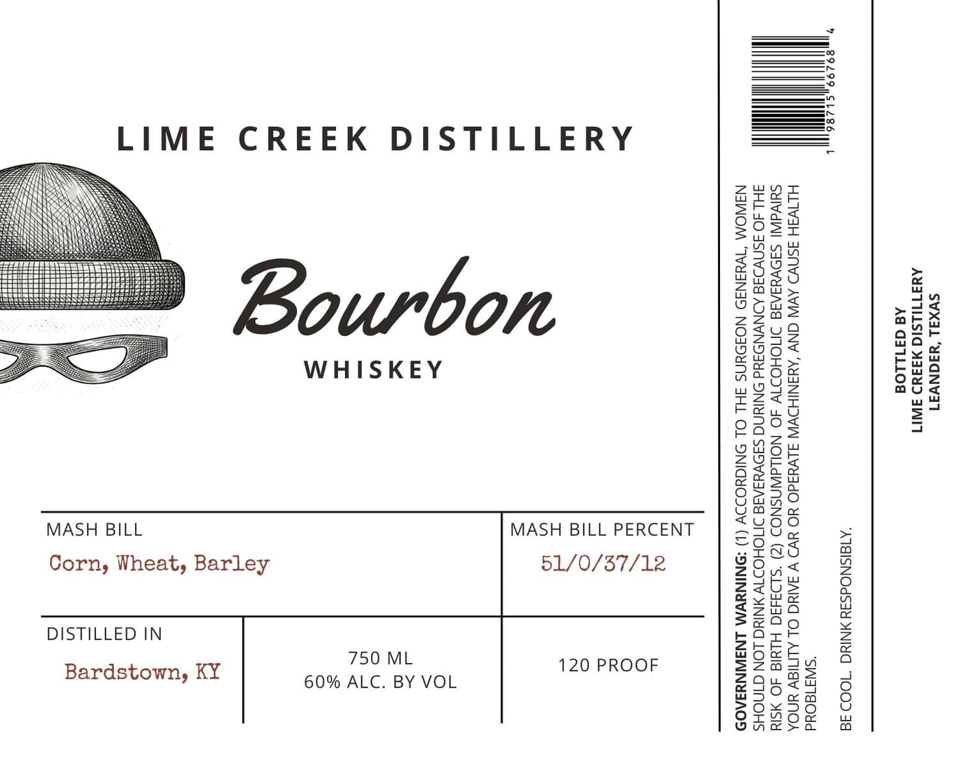 Lime Creek Distillery label