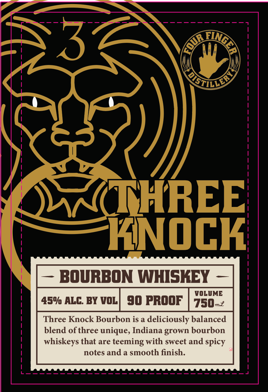 Four Finger Distillery label