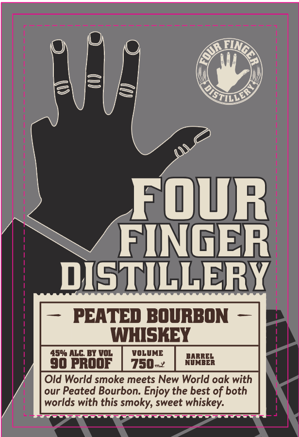 Four Finger Distillery label