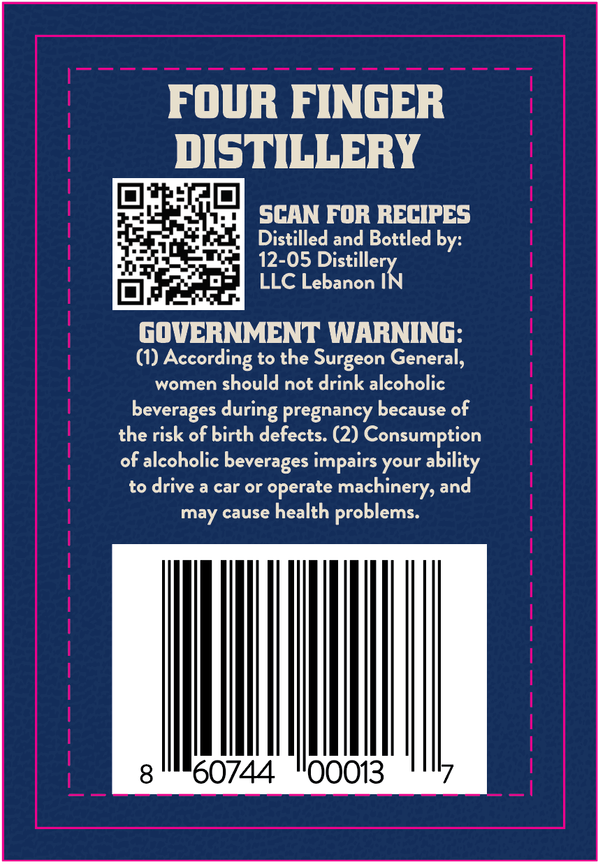 Four Finger Distillery Rye Whiskey label image 2