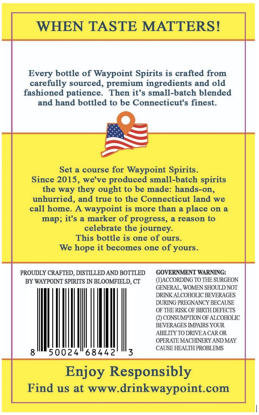 Waypoint Spirits Small Batch, Distillers Blend label image 2
