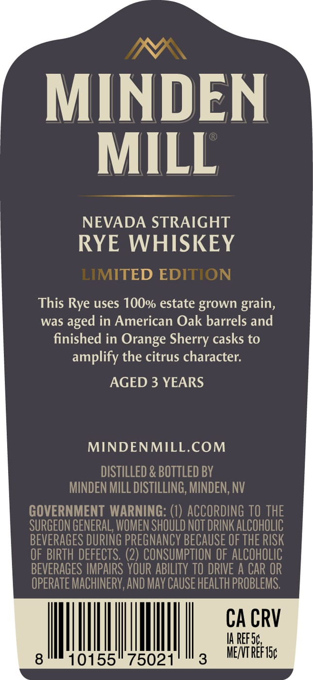 Minden Mill Limited Edition Finished In Orange Sherry Casks label image 2
