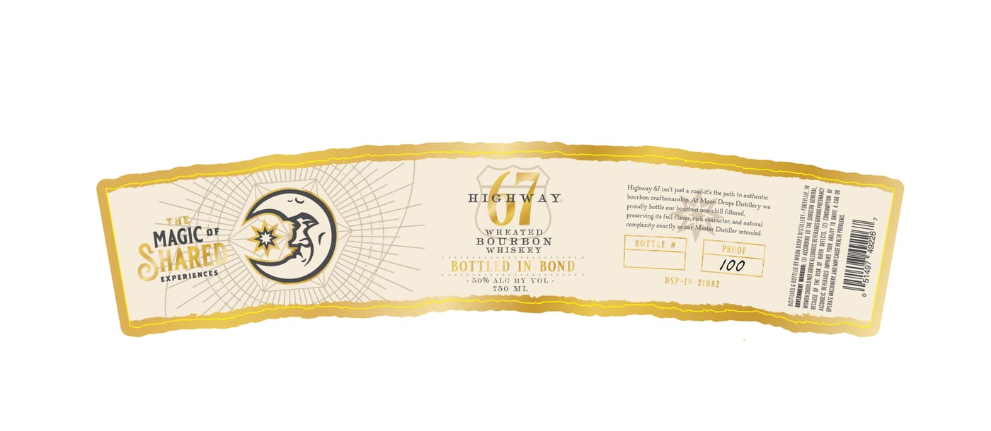 Moon Drops Distillery label