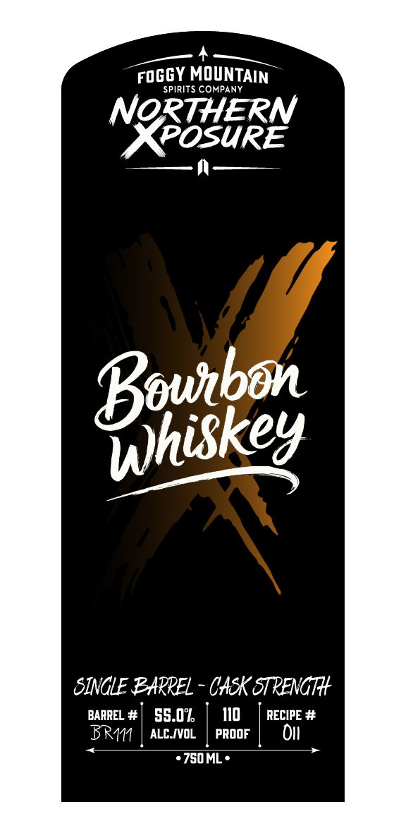 Northern Xposure Bourbon Whiskey Single Barrel label