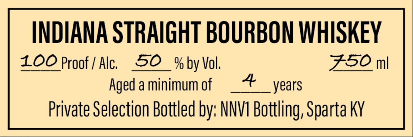 NNV1 Bottling label