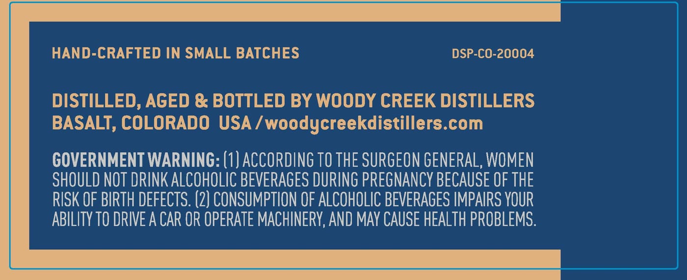 Woody Creek Distillers label image 2