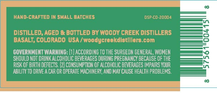Woody Creek Distillers label image 2