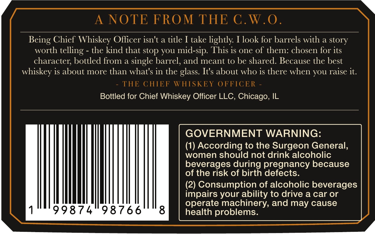 Chief Whiskey Officer label image 3
