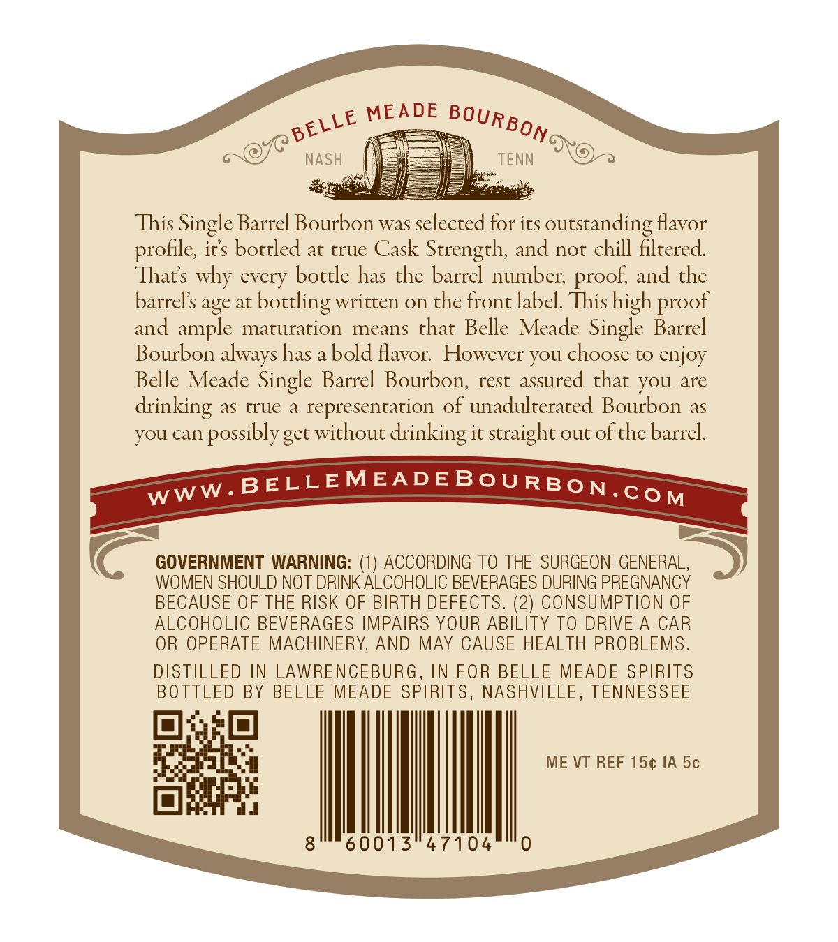 Belle Meade Single Barrel label image 2