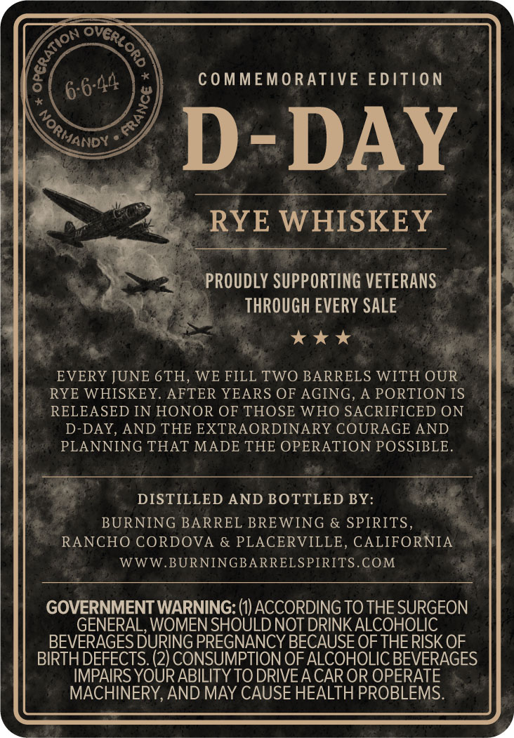 Burning Barrel Spirits D-day label image 2