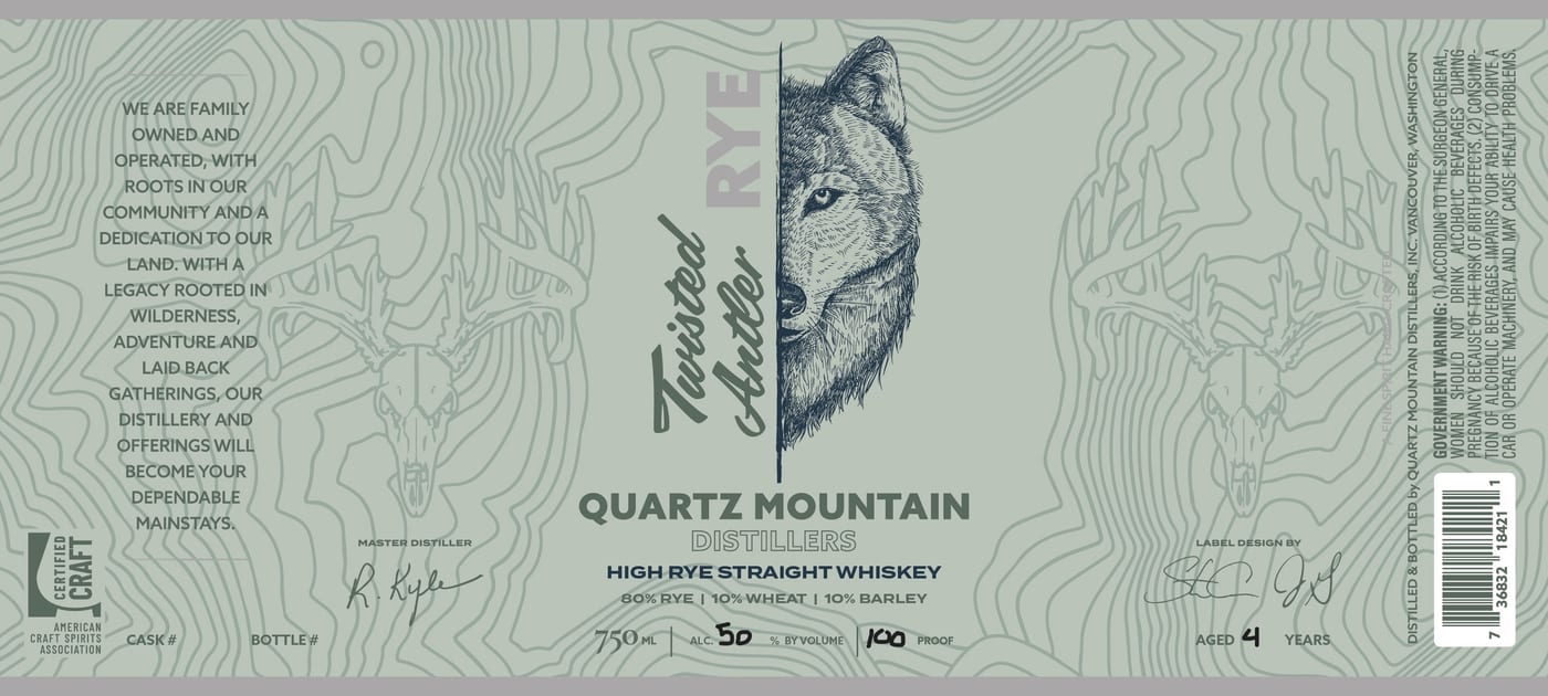 Quartz Mountain Distillers label