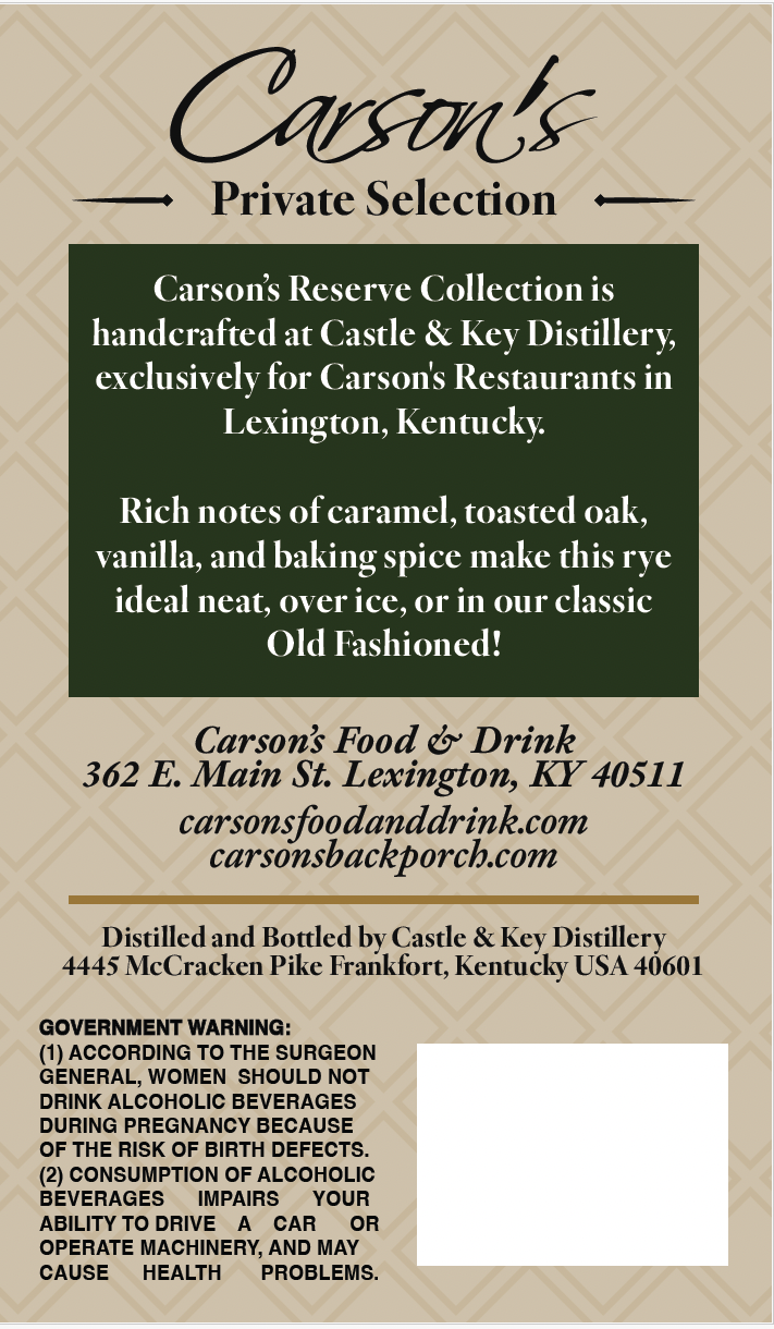 Carson's Private Selection label image 2