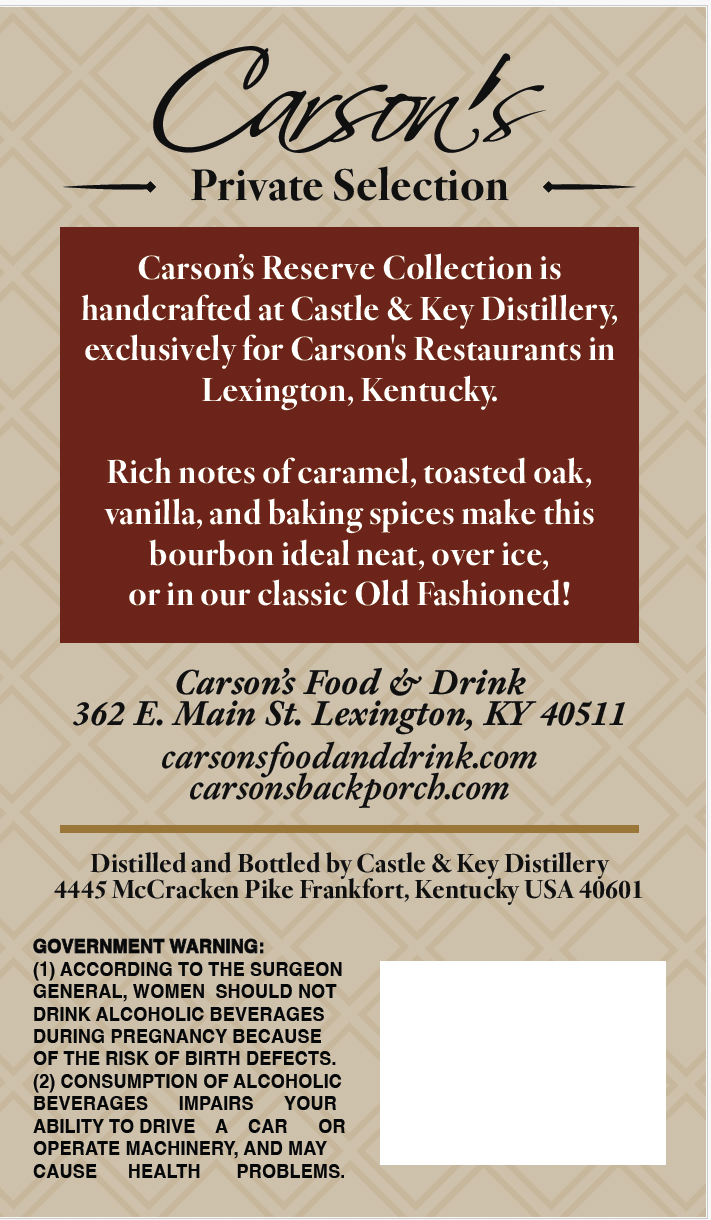 Carson's Private Selection label image 2