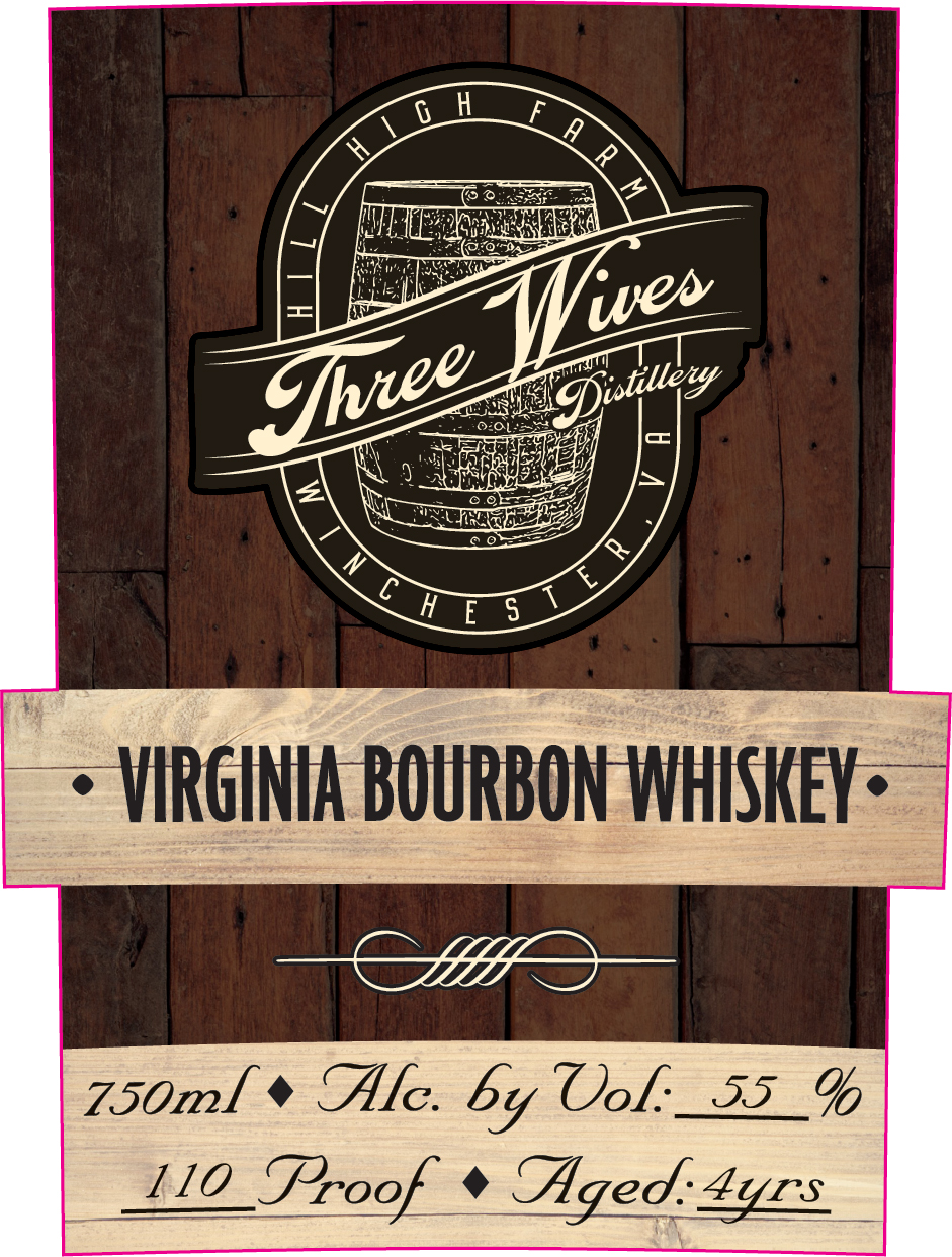 Three Wives Distillery label