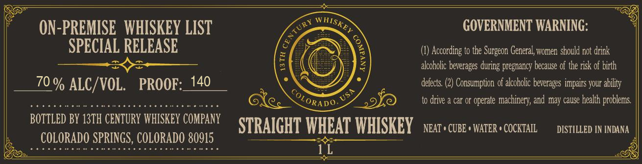 13TH Century Whiskey Company label