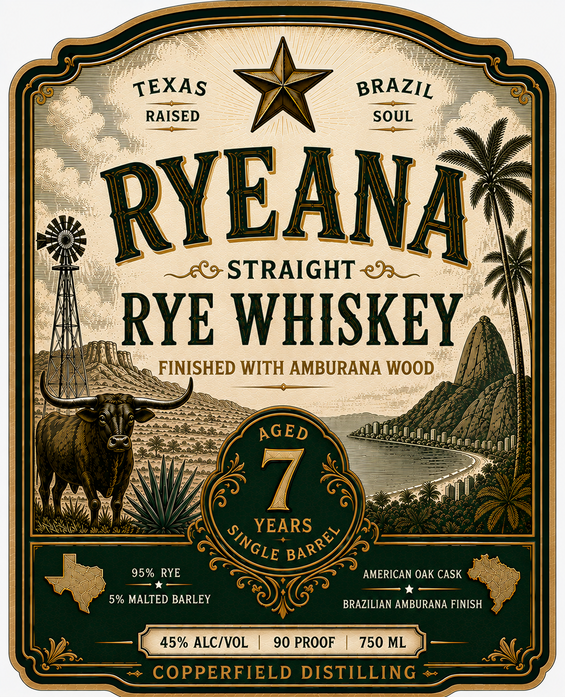 Copperfield Distilling label