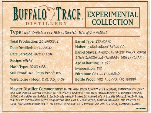 Buffalo Trace Experimental Collection label