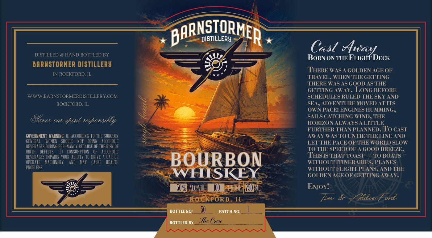 Barnstormer Distillery label