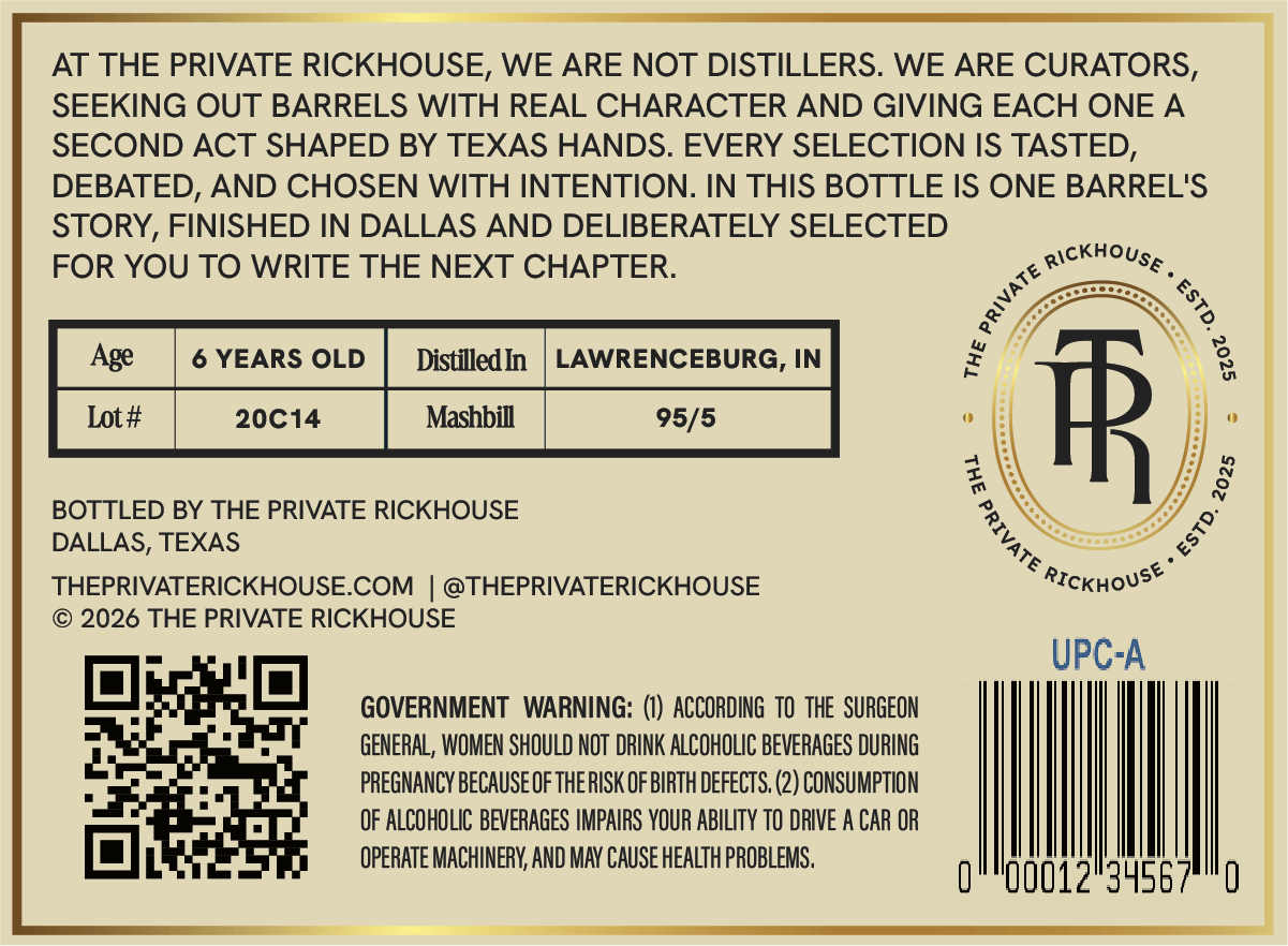 The Private Rickhouse The Vault label image 3