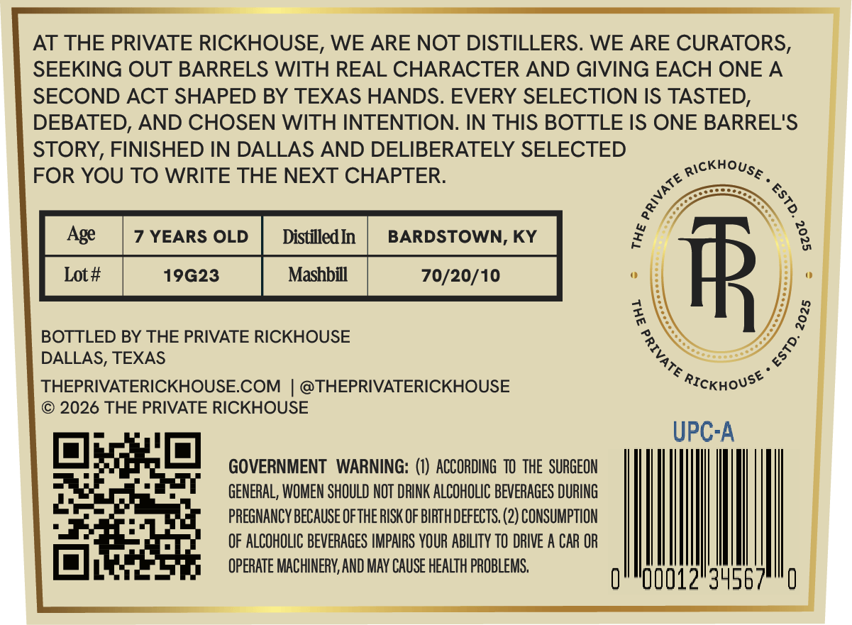The Private Rickhouse The Vault label image 3
