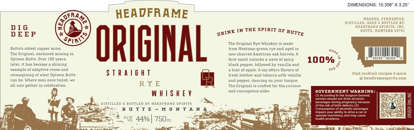 Headframe Spirits label