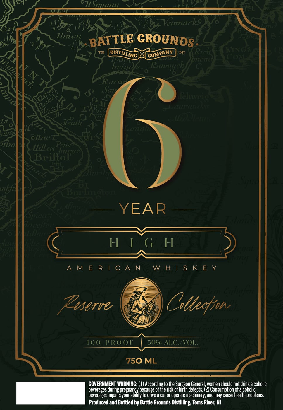 Battle Grounds Distilling Company label