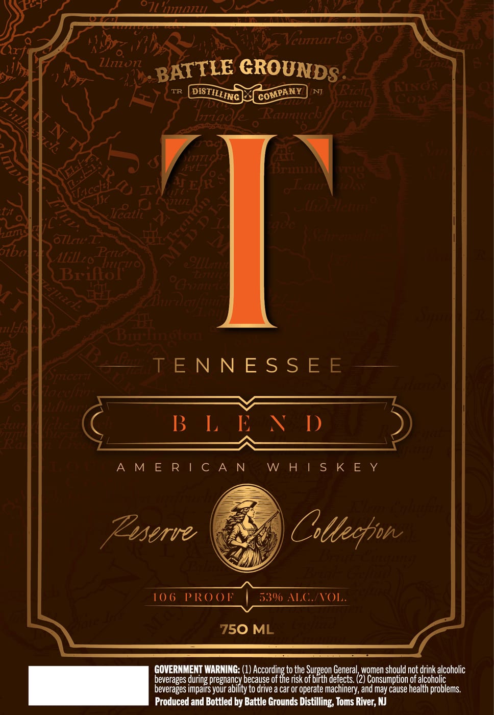 Battle Grounds Distilling Company label
