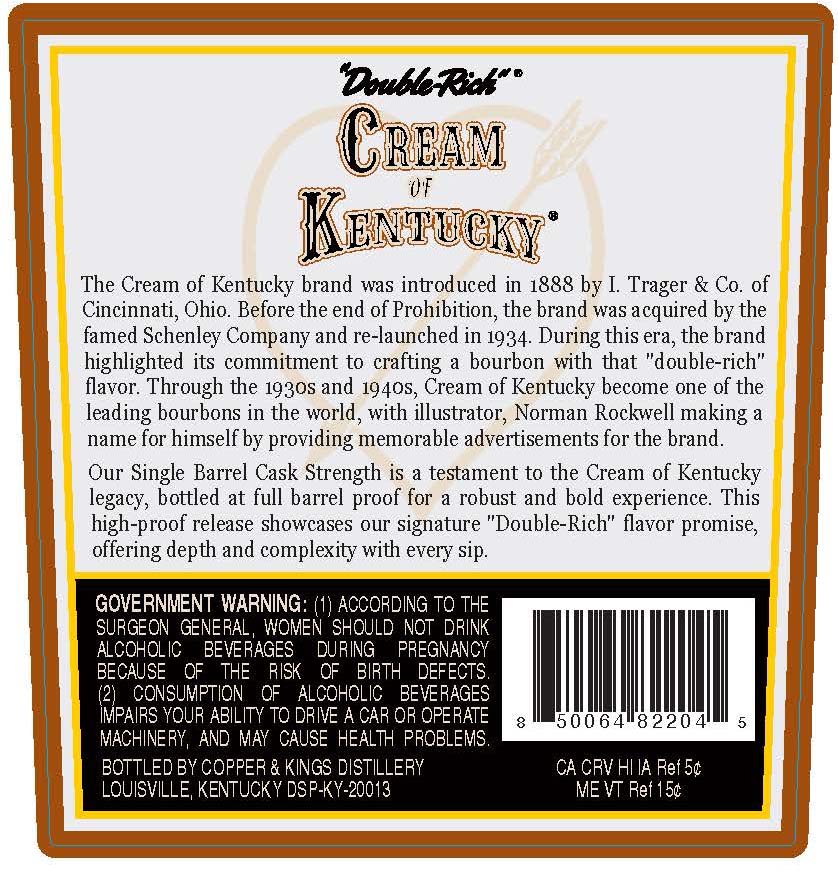 Cream Of Kentucky Single Barrel label image 2